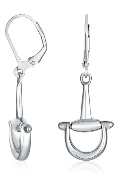 Bling Jewelry Sterling Silver Equestian Bit Dangle Earrings In Silver-tone