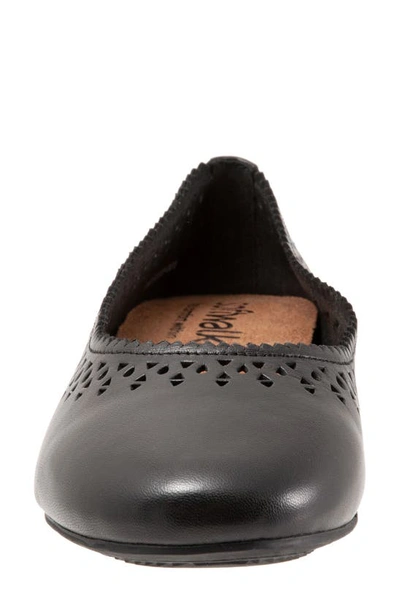 Shop Softwalk ® Selma Cutout Ballet Flat In Black Leather
