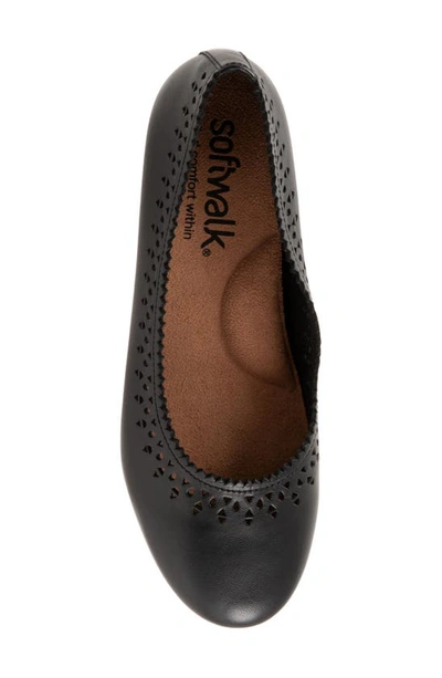 Shop Softwalk ® Selma Cutout Ballet Flat In Black Leather