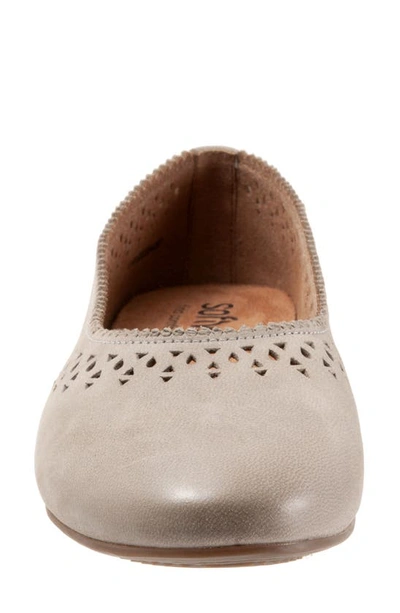 Shop Softwalk Selma Cutout Ballet Flat In Grey Nubuck