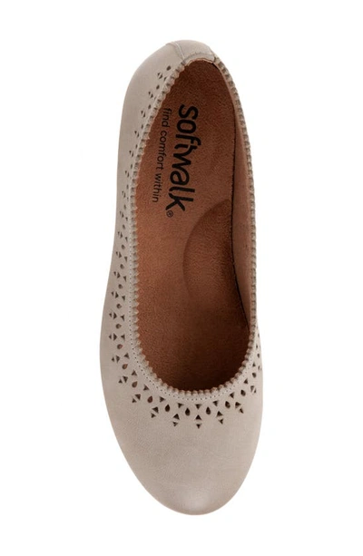Softwalk Selma Cutout Ballet Flat In Grey Nubuck