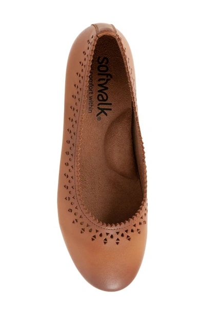 Shop Softwalk ® Selma Cutout Ballet Flat In Tan Leather