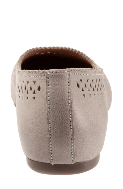 Softwalk Selma Cutout Ballet Flat In Grey Nubuck