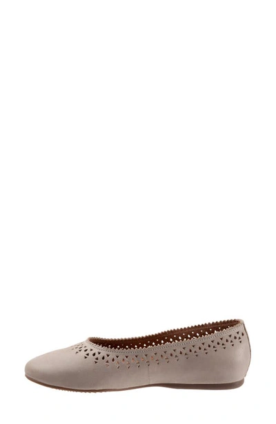 Softwalk Selma Cutout Ballet Flat In Grey Nubuck