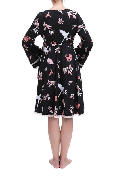 Kimi And Kai Angela Lounge Maternity Robe In Black