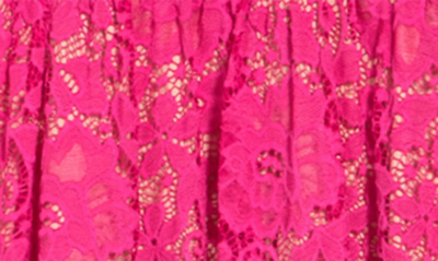 Shop Nsr Crochet Stretch Lace Midi Dress In Magenta