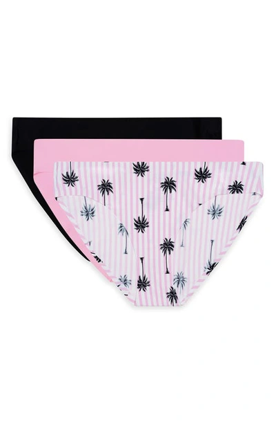 Shop Aqs Laser Bonded Bikini In Palms/ Pink/ Black