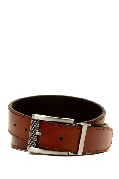 Shop Boconi Reversible Leather Belt In Rev-tan/blk