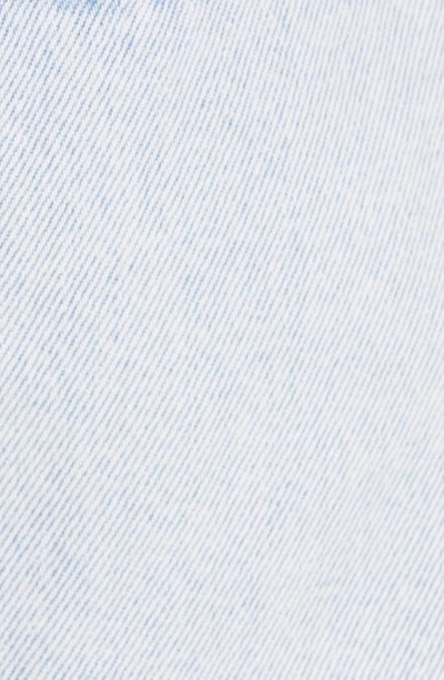 Shop Off-white Diagonal Stripe Block Denim Shorts In Blue White