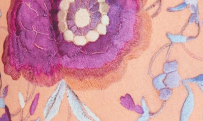 Shop Isabel Marant Jadessi Floral Print Long Sleeve Cutout Midi Dress In Papaya
