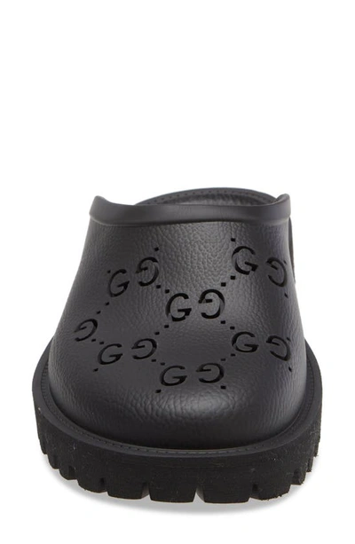 Shop Gucci Elea Gg Perforated Mule In Black