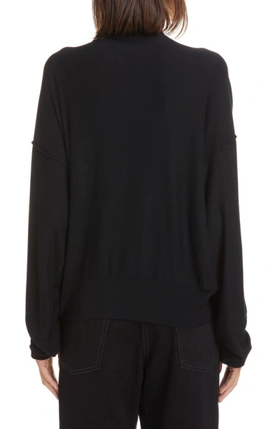 Lemaire Raised Shoulder Virgin Wool Caban Jacket In Black 999