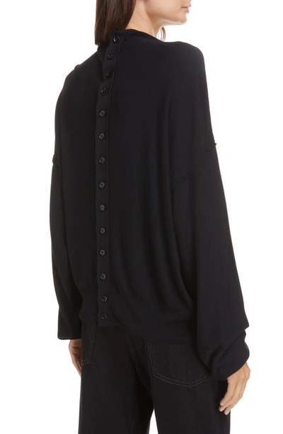 Lemaire Raised Shoulder Virgin Wool Caban Jacket In Black 999