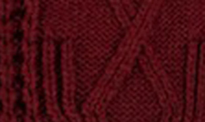 Shop X-ray Xray Shawl Collar Cable Knit Cardigan In Burgundy