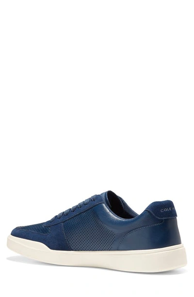 Shop Cole Haan Grand Crosscourt Modern Perforated Sneaker In Moonlit Ocean/ Insignia Blue