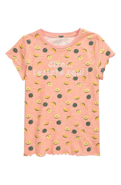 Peek Aren't You Curious Kids' Francie Sweet Life T-shirt In Peach