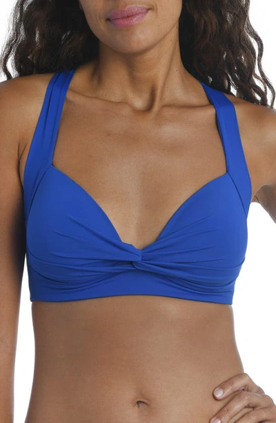 Shop La Blanca Keyhole Banded Bikini Top In China Blue