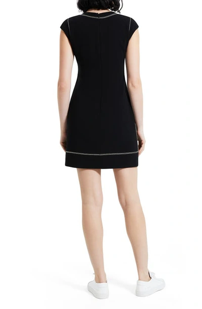 Shop Theory Embroidered Sheath Dress In Black