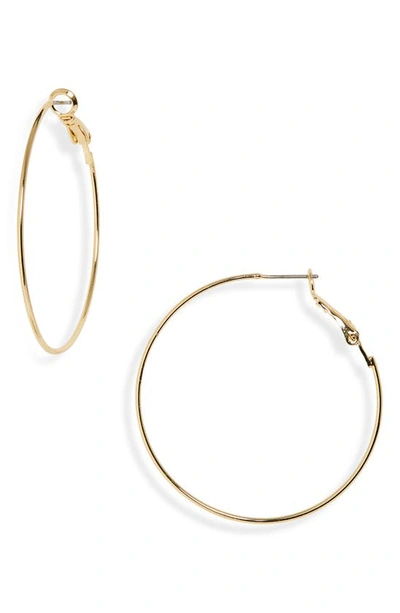 Shop Nordstrom Thin Hoop Earrings In Gold