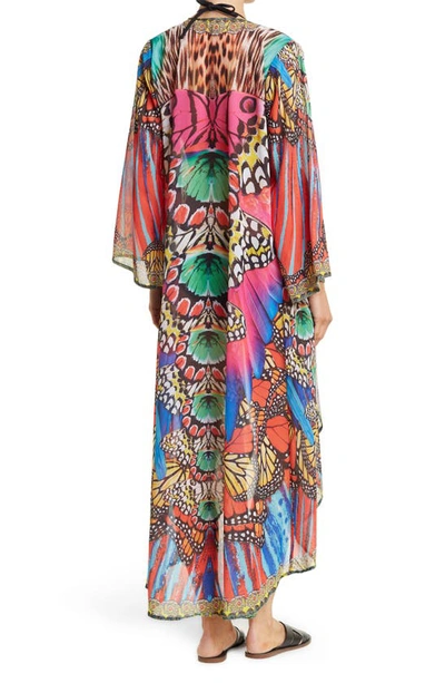 Shop Ranee's Ranees Embellished Flare Sleeve Duster In Multicolor