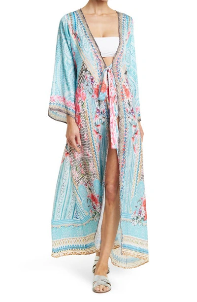 Ranee's Turquoise Kimono In Turquoise