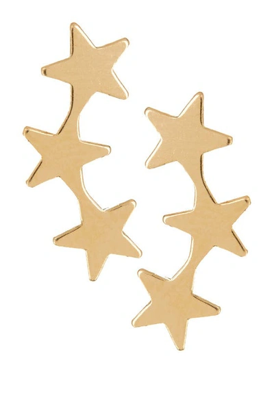 Shop Karat Rush 14k Yellow Gold Three Star Earrings
