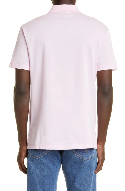 Versace Medusa Appliqué Cotton Polo Shirt In Candy/ Pineapple