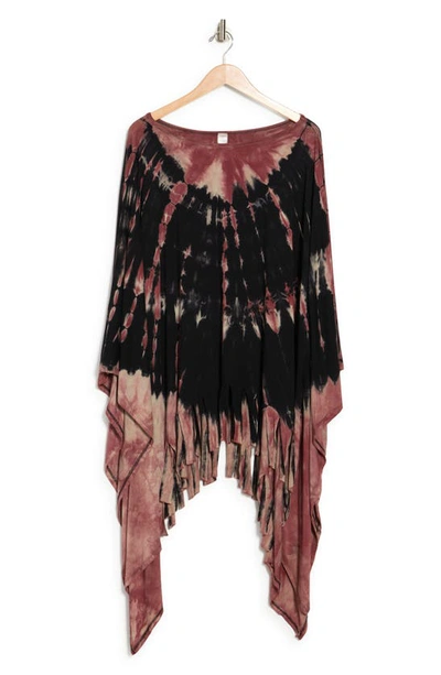 Shop Go Couture Tassel Poncho Sweater In Black Dye 1