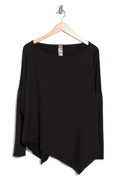 Shop Go Couture Assymetrical Hem Dolman Sleeve Sweater In Black