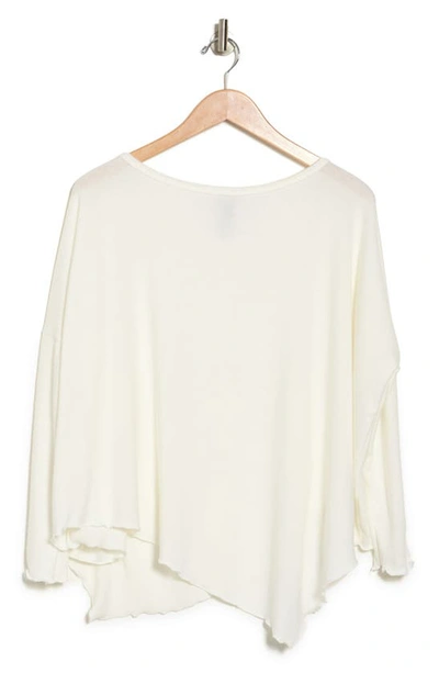 Shop Go Couture Assymetrical Hem Dolman Sleeve Sweater In Ivory Print 1