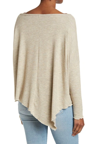 Go Couture Assymetrical Hem Dolman Sleeve Sweater In Camel Print 1