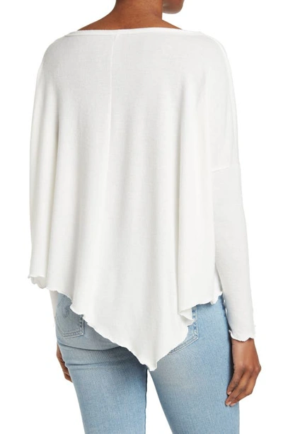 Shop Go Couture Assymetrical Hem Dolman Sleeve Sweater In Ivory Print 1