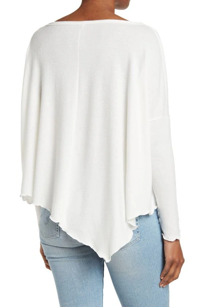 Go Couture Assymetrical Hem Dolman Sleeve Sweater In Ivory Print 1