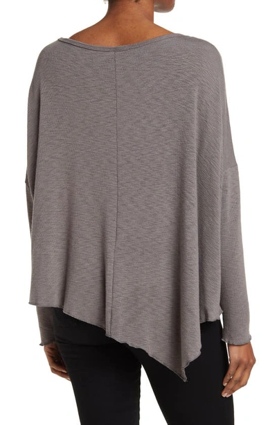 Shop Go Couture Assymetrical Hem Dolman Sleeve Sweater In Slate