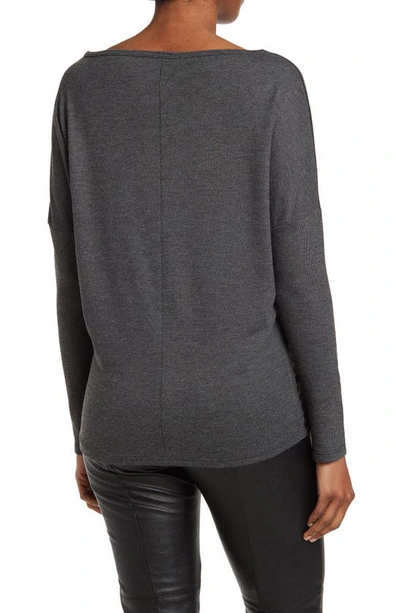 Go Couture Printed Boatneck Sweater In Black Dye 1
