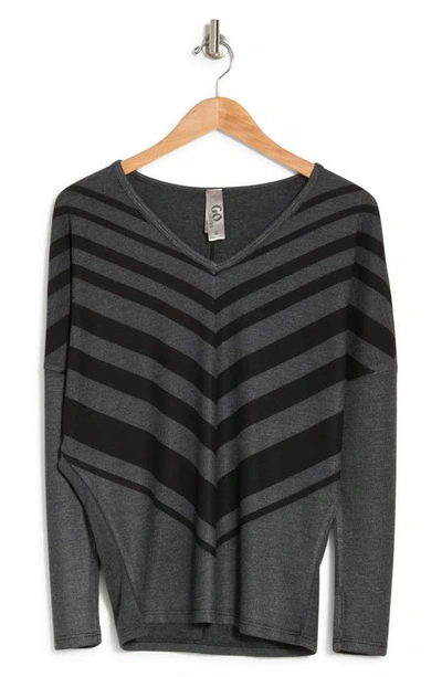 Shop Go Couture Printed Boatneck Sweater In Black Dye 3