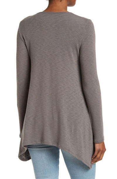 Go Couture Asymmetrical Swing Sweater In Ultimate Gray