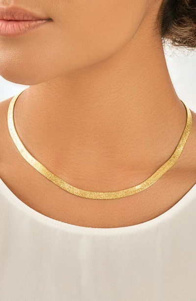Sterling Forever Bronx 14k Yellow Gold Plated 16" Snake Chain Necklace In Gold