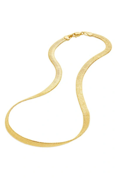 Sterling Forever Bronx 14k Yellow Gold Plated 16" Snake Chain Necklace In Gold