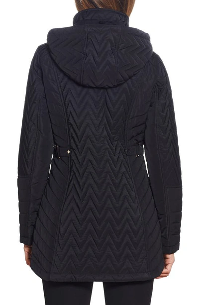 Shop Gallery Hooded Quilt Jacket In Black