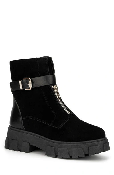 Shop Olivia Miller Combat Boot In Black