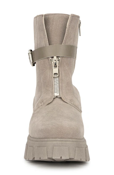 Shop Olivia Miller Combat Boot In Grey