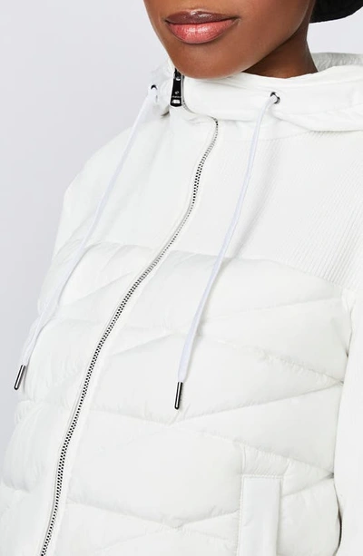 Bernardo Insulated Quilted Hooded Jacket In White