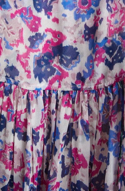 Isabel Marant Étoile Roxini Ruffled Floral-print Crepe De Chine Blouse In Ecru
