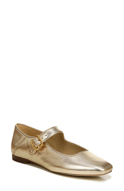 Shop Sam Edelman Michaela Mary Jane Flat In Gold Leaf