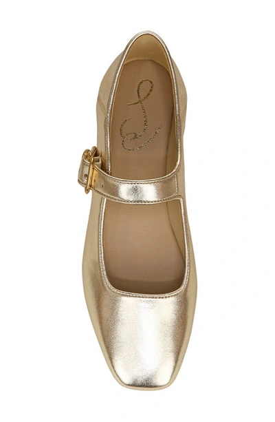 Sam Edelman Women's Michaela Square Toe Buckled Mary Jane Flats In Gold Leaf
