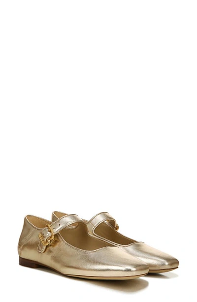 Sam Edelman Women's Michaela Square Toe Buckled Mary Jane Flats In Gold Leaf