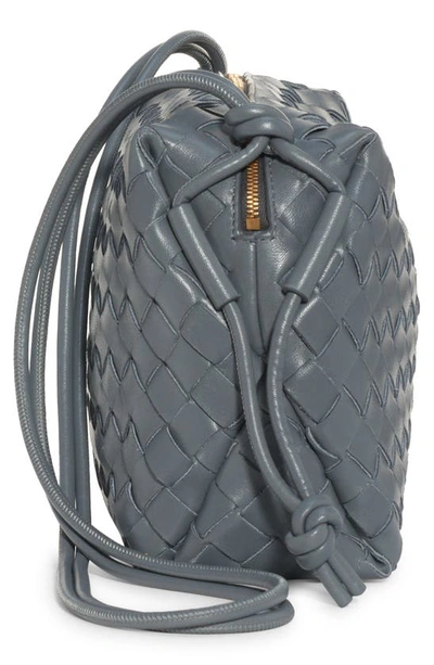 Shop Bottega Veneta Small Intrecciato Leather Shoulder Bag In Thunder Gold