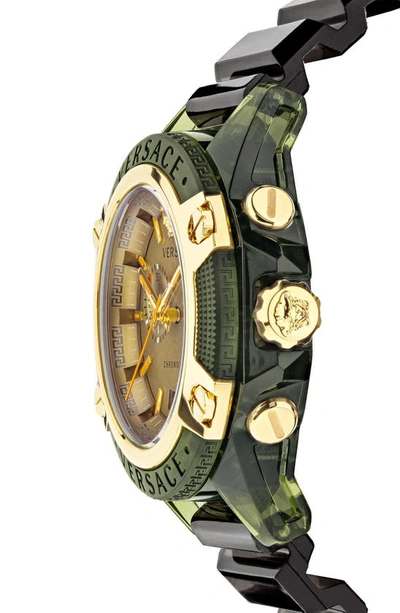 Shop Versace Icon Active Chronograph Silicone Strap Watch, 44mm In Transparent Green