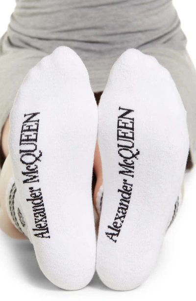 Shop Alexander Mcqueen Skull Stripe Socks In Black/ White